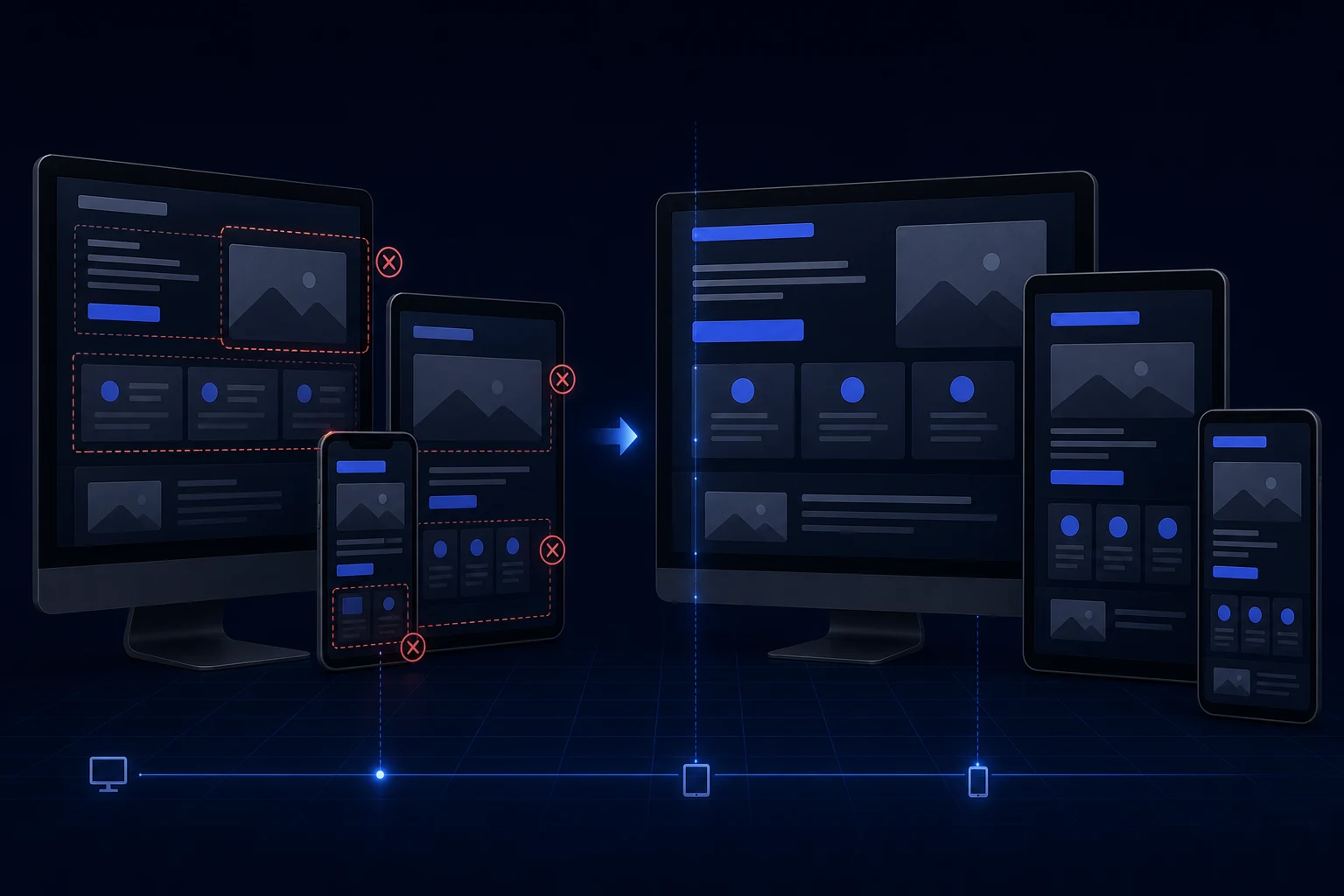 Repairing responsive layout problems on a Squarespace website