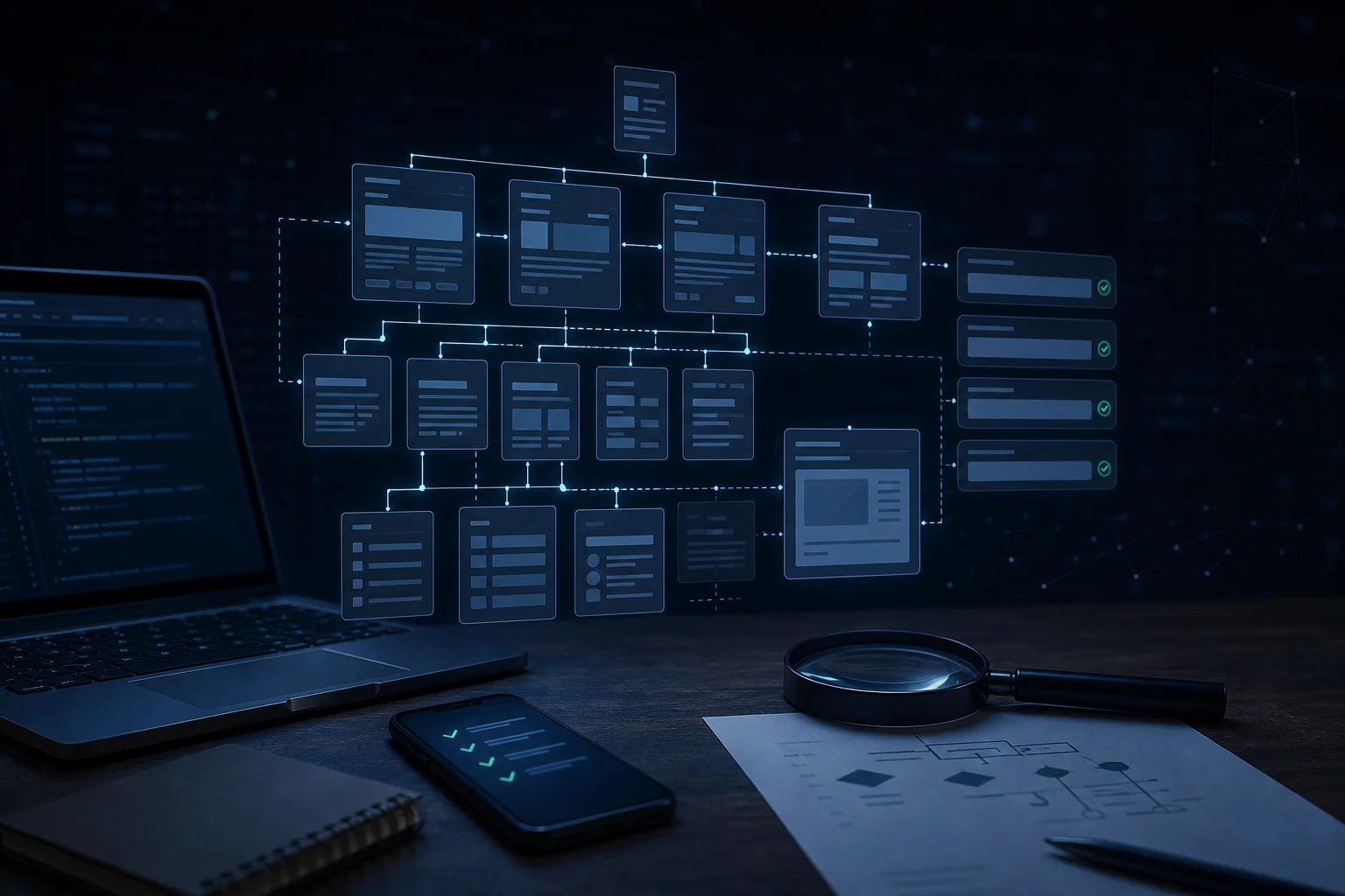 Ranking diagnosis for an AI-generated website